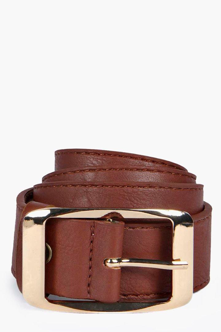 Boohoo Harriet Chunky Boyfriend Belt Tan