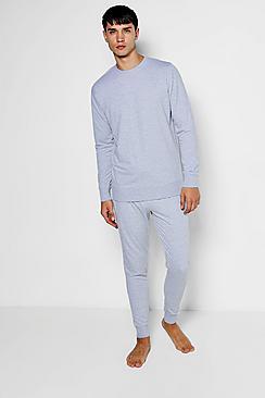 Boohoo Crew Neck Sweater & Skinny Jogger Lounge Set