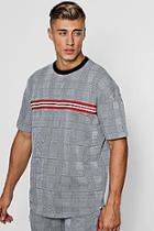 Boohoo Oversized Check Jacquard T-shirt With Taping