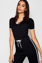 Boohoo Cap Sleeve V Neck River T-shirt