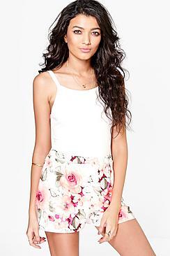 Boohoo Megan Longer Length Floral Shorts