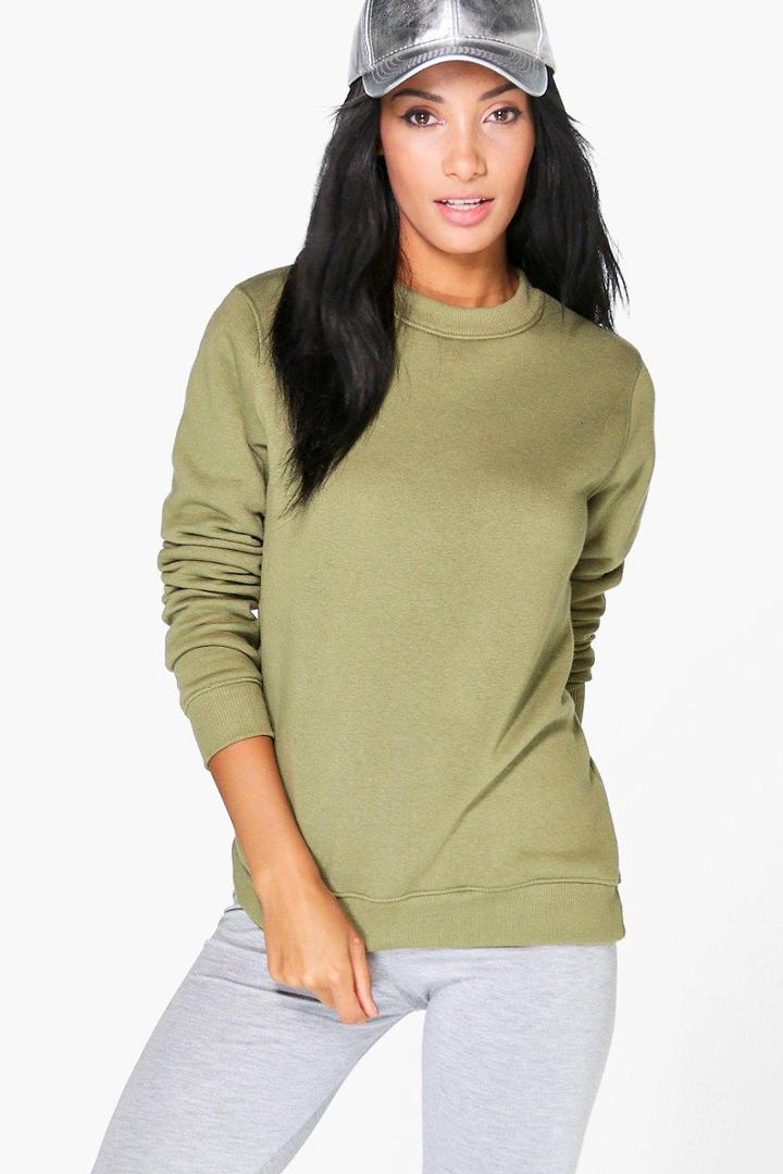 Boohoo Sophia Oversized Sweatshirt Khaki