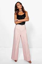 Boohoo Naomi Belted Wide Leg Woven Tailored Trousers