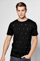 Boohoo Skull Studd T Shirt Black