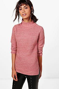 Boohoo Jasmine Marl Knit Turtleneck Jumper