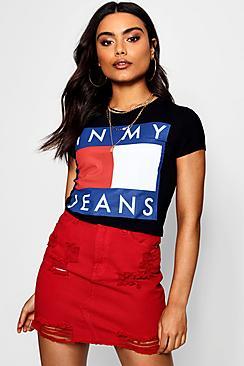 Boohoo In My Jeans Printed Slogan Tee