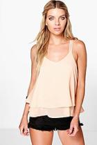 Boohoo Amy Woven Double Layer Cami