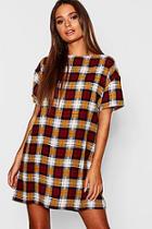 Boohoo Check Woven Shift Dress