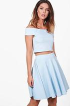 Boohoo Tasmin Off Shoulder Crop & Skirt Co-ord