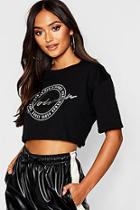 Boohoo Petite Woman Slogan Cropped T-shirt