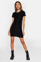 Boohoo Rib Lettuce Edge Dress