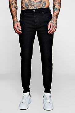 Boohoo Skinny Fit Jeans With All Over Embroidery