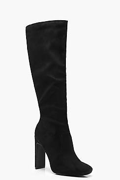 Boohoo Flat Heel Knee Boots