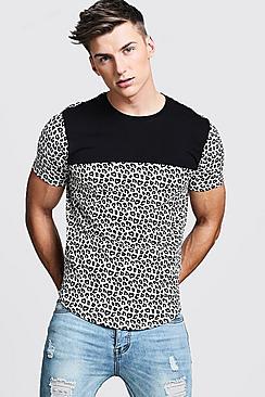 Boohoo Leopard Print Colour Block T-shirt