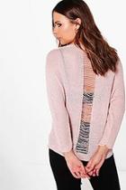 Boohoo Daisy Distressed Back Jumper