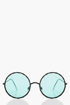 Boohoo Tegan Pastel Lens Round Sunglasses