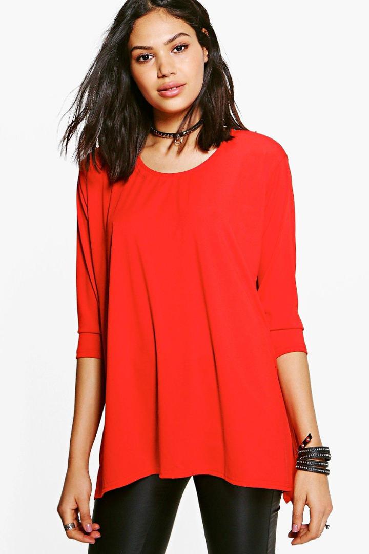Boohoo Faye Hem Detail T-shirt Orange