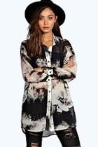 Boohoo Clarice Monochrome Print Woven Shirt