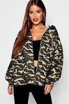 Boohoo Petite Oversized Camo Utility Jacket