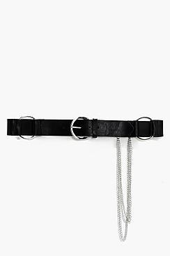 Boohoo Zoe Large O-ring Chain Detail Belt
