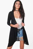 Boohoo Violet 3/4 Sleeve Raw Edge Cardigan