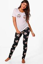 Boohoo Charlie Christmas Pud Tee & Legging Set