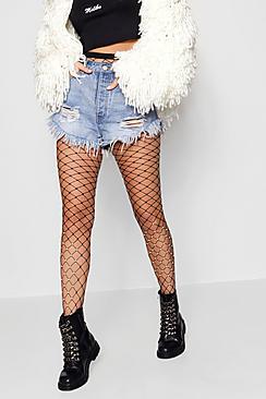 Boohoo Lucy Pearl Embellished Fishnet Tights