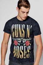 Boohoo Guns N Roses Washed License T Shirt Black
