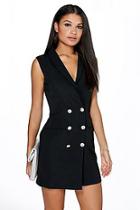 Boohoo Boutique Aria Button Detail Sleeveless Blazer Dress
