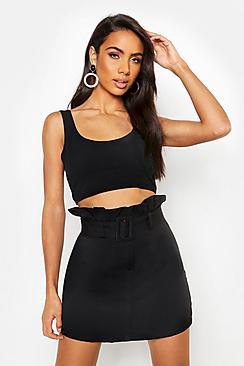 Boohoo The Tailored Paperbag Waist Skirt