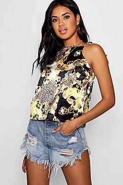 Boohoo Sally Woven Satin Square Neck Cami