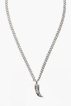 Boohoo Tusk Pendant Necklace In Silver