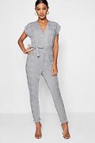 Boohoo Jade Check Tailored Jumpsuit