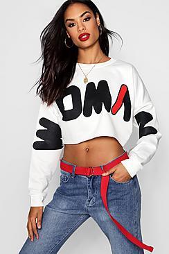 Boohoo Woman Cropped Sweat