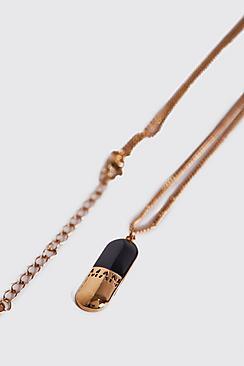 Boohoo Man Emboss Capsule Necklace