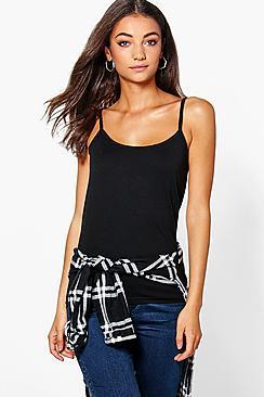 Boohoo Tall Lily Fine Strap Basic Vest Top