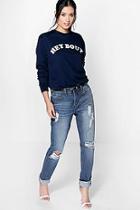Boohoo Freya Deep Cuff Boyfriend Jeans