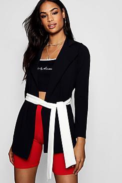 Boohoo Bethany Belted Kimono Blazer