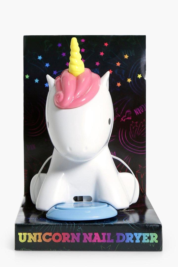 Boohoo Unicorn Nail Varnish Fan Dryer White