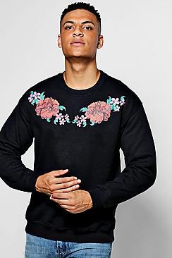 Boohoo Floral Yoke Print Sweater