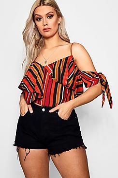 Boohoo Plus Rachel Chiffon Wrap Tilt Cami