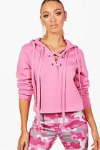 Boohoo Sasha Athleisure Lace Up Running Hoodie