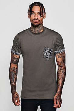 Boohoo Paisley Pocket Print T-shirt