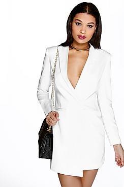Boohoo Boutique Leora Cross Front Blazer Dress