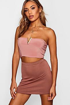 Boohoo Slinky Metal U Bar Bandeau