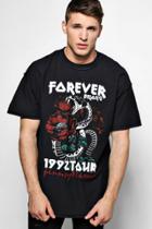 Boohoo Oversized Forever 1992 Tour T Shirt Black