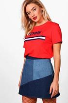 Boohoo Kara Patchwork Denim Mini Skirt
