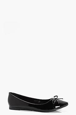 Boohoo Matilda Pointed Bow Trim Ballet