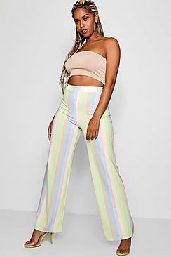 Boohoo Lily High Waist Stripe Wide Leg Trouser