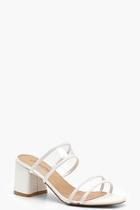 Boohoo Double Clear Band Mules